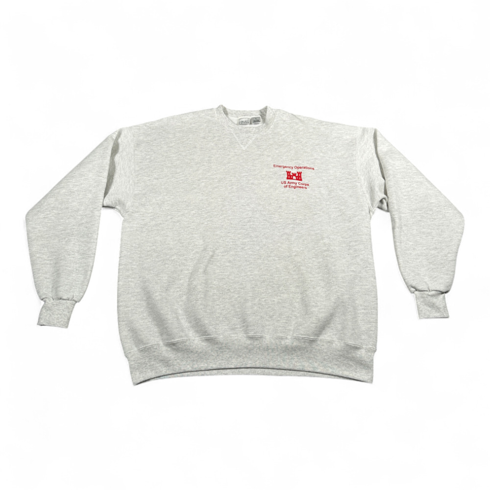 Vintage Army Corps Engineers Sweater Adult EXTRA LARGE Gray Sweatshirt USA 90s